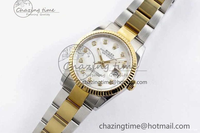 MiroTime 1231 DateJust 36mm SS YG DIWF 1:1 Best Edition 904L Steel White MOP Diamonds Dial on Oyster Bracelet SA Packable 2316